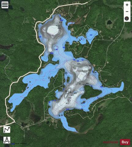 Sinclair, Lac depth contour Map - i-Boating App - Satellite