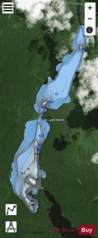 Saint-Henri, Lac depth contour Map - i-Boating App - Satellite