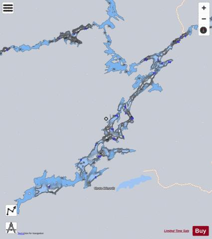 Lac Cawasachouane depth contour Map - i-Boating App - Satellite
