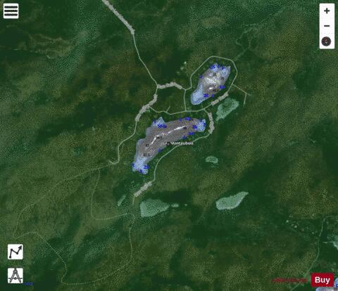 Woollett, Lac depth contour Map - i-Boating App - Satellite