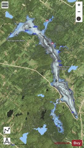 Saint-Francois, Grand lac depth contour Map - i-Boating App - Satellite