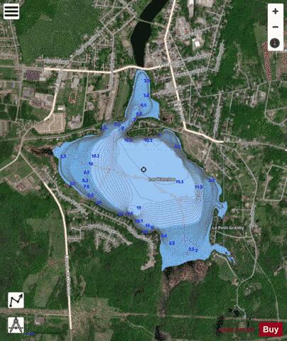 Waterloo, Lac depth contour Map - i-Boating App - Satellite