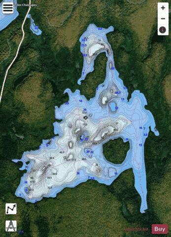 Jamet, Lac depth contour Map - i-Boating App - Satellite