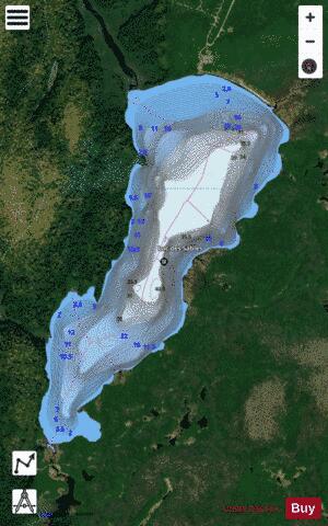 Sables, Lac des depth contour Map - i-Boating App - Satellite