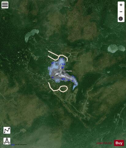 Purvis, Lac depth contour Map - i-Boating App - Satellite