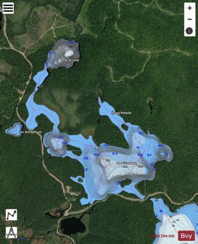 Gilardeau, Lac depth contour Map - i-Boating App - Satellite