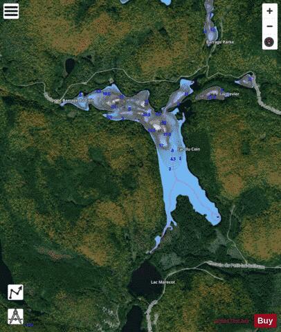 Coin, Lac du depth contour Map - i-Boating App - Satellite