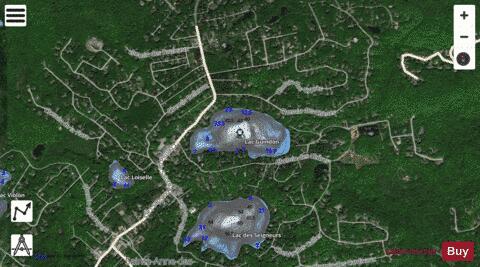 Guindon, Lac depth contour Map - i-Boating App - Satellite