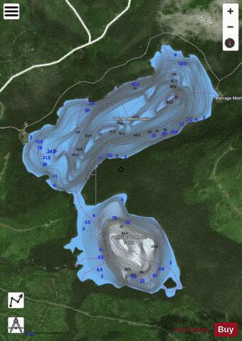 Mont-Louis, Lac de depth contour Map - i-Boating App - Satellite