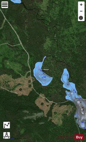 Lebreux, Lac depth contour Map - i-Boating App - Satellite