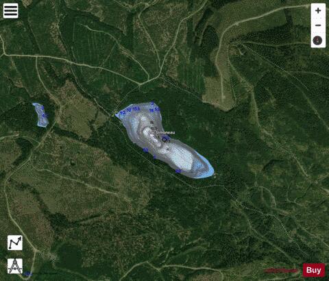 Simoneau, Lac depth contour Map - i-Boating App - Satellite