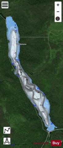Matane, Lac depth contour Map - i-Boating App - Satellite