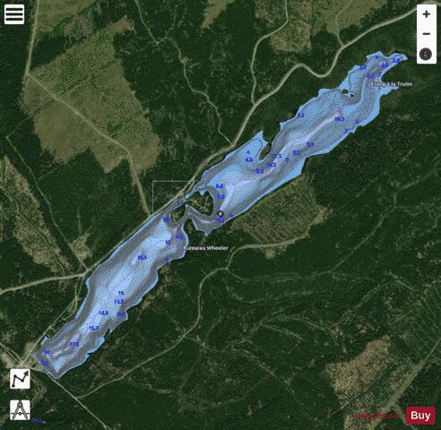 Truite, Etang a la depth contour Map - i-Boating App - Satellite