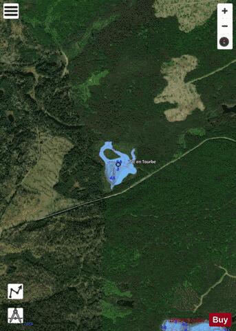 Tourbe, Lac en depth contour Map - i-Boating App - Satellite