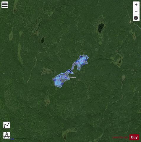 Bisson, Lac depth contour Map - i-Boating App - Satellite