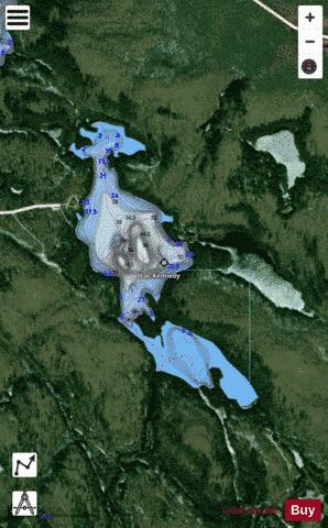 Kennedy, Lac depth contour Map - i-Boating App - Satellite