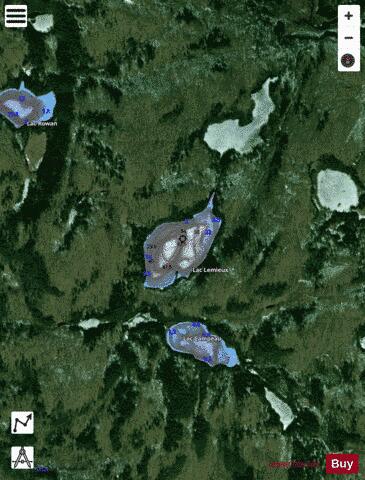 Lemieux, Lac depth contour Map - i-Boating App - Satellite