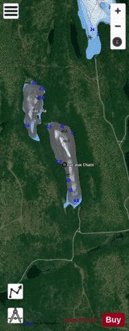 Chats, Lac aux depth contour Map - i-Boating App - Satellite