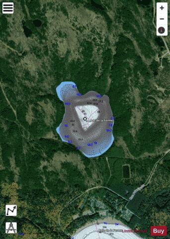 Ferme, Lac de la depth contour Map - i-Boating App - Satellite