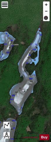 Fabre, Lac depth contour Map - i-Boating App - Satellite