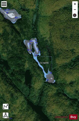 Legende, Lac depth contour Map - i-Boating App - Satellite