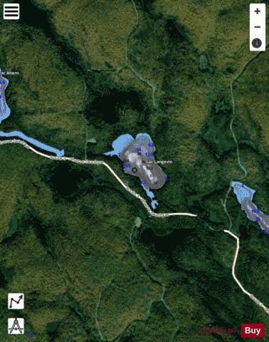 Langevin, Lac depth contour Map - i-Boating App - Satellite