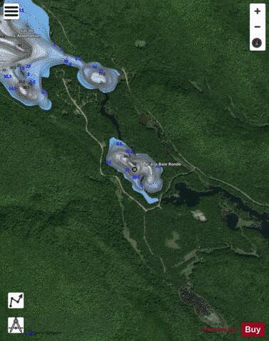 Baie Ronde, Lac a la depth contour Map - i-Boating App - Satellite