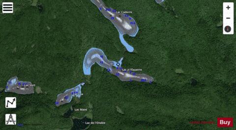 Equerre, Lac a l' depth contour Map - i-Boating App - Satellite