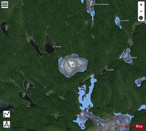 Simard, Lac depth contour Map - i-Boating App - Satellite