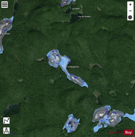 Marguerite, Lac depth contour Map - i-Boating App - Satellite