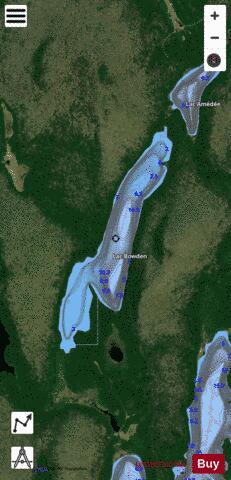 Bowden, Lac depth contour Map - i-Boating App - Satellite