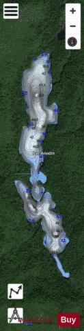 Anodin, Lac depth contour Map - i-Boating App - Satellite