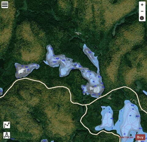 Houdet, Lac depth contour Map - i-Boating App - Satellite