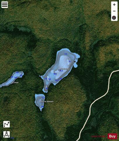 Raemer, Lac depth contour Map - i-Boating App - Satellite