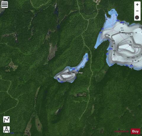 Hoyt, Lac depth contour Map - i-Boating App - Satellite