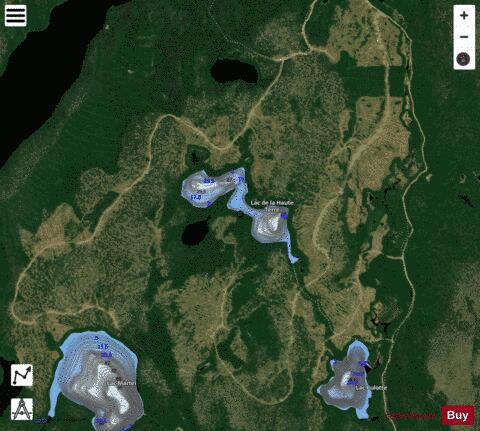Haute Terre, Lac de la depth contour Map - i-Boating App - Satellite