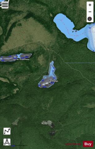 Phelps, Lac depth contour Map - i-Boating App - Satellite