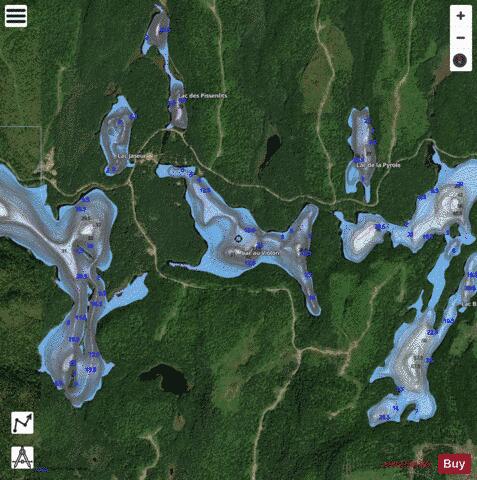 Violon, Lac au depth contour Map - i-Boating App - Satellite