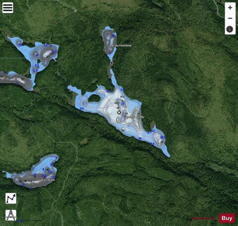 Griffe, Lac de la depth contour Map - i-Boating App - Satellite
