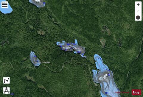 Moineau, Lac depth contour Map - i-Boating App - Satellite