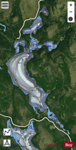 Brown, Lac depth contour Map - i-Boating App - Satellite