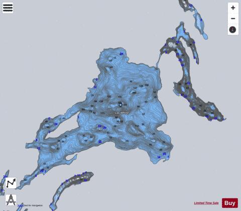 Lac Croche depth contour Map - i-Boating App - Satellite