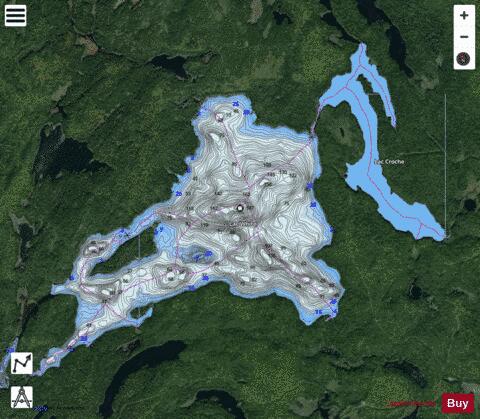 Marsac, Lac depth contour Map - i-Boating App - Satellite