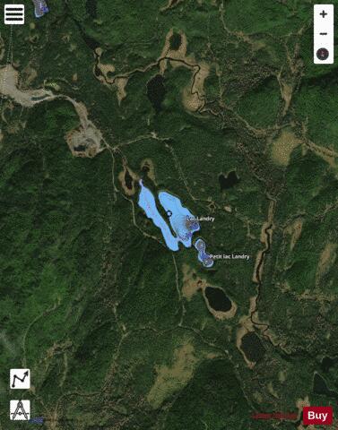 Landry, Lac depth contour Map - i-Boating App - Satellite