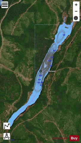 Renaud, Lac depth contour Map - i-Boating App - Satellite