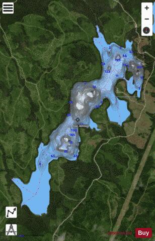 Allioux, Lac depth contour Map - i-Boating App - Satellite