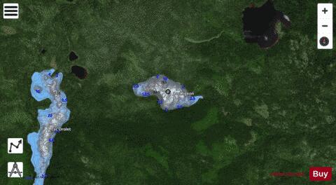 Pigeon, Lac depth contour Map - i-Boating App - Satellite