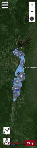 Sud-Ouest, Lac du depth contour Map - i-Boating App - Satellite