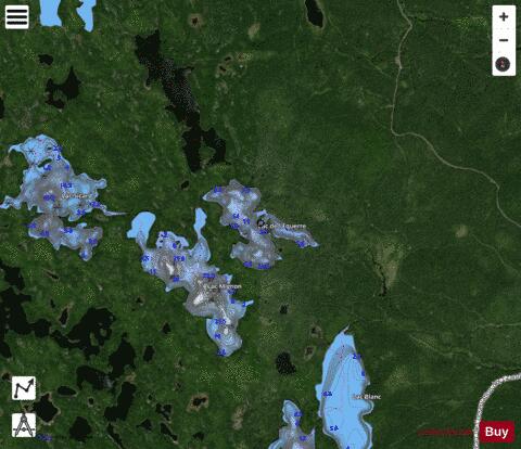 Equerre, Lac de l' depth contour Map - i-Boating App - Satellite