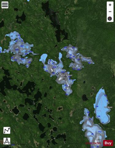 Mignon, Lac depth contour Map - i-Boating App - Satellite